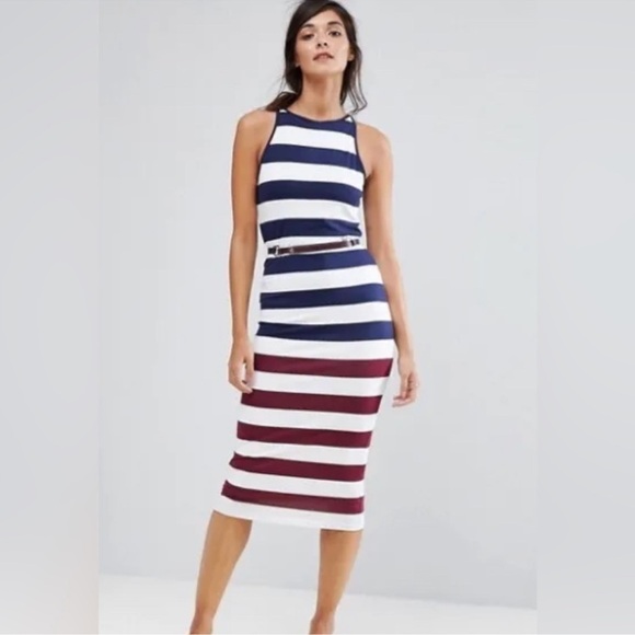 🎉HOST PICK🎉 Ted Baker Yuni Striped Bodycon Dress with belt - Picture 2 of 9